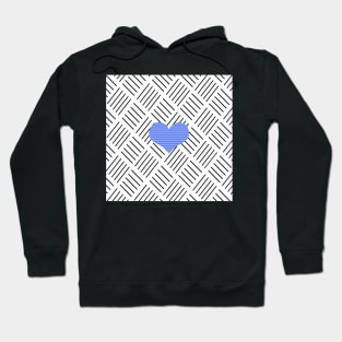 Blue heart - Abstract geometric pattern - black and white. Hoodie